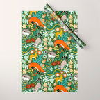 Textured Woodland Pattern - Forest Green Wrapping Paper Gallery Image 1