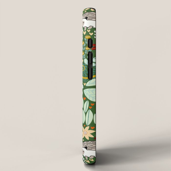 Textured Woodland Pattern - Forest Green iPhone Case Gallery Image 2