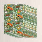 Textured Woodland Pattern - Forest Green Wrapping Paper Gallery Image 3
