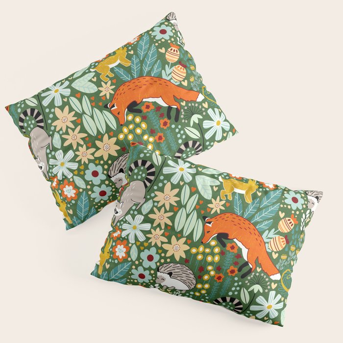 Textured Woodland Pattern - Forest Green Pillow Sham Gallery Image 1