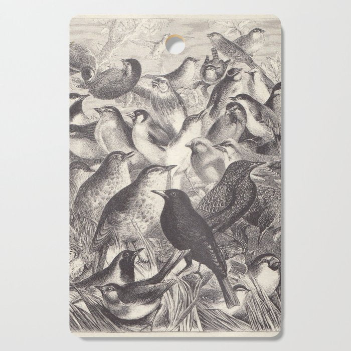 Birds from "Our Feathered Companions" by Thomas Jackson, 1870 (benefitting the Audubon Society) Cutting Board Gallery Image 1