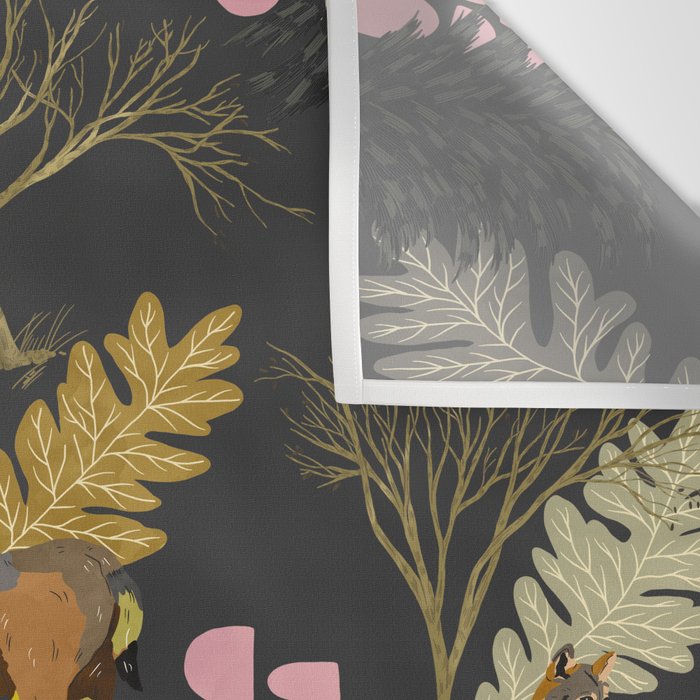 Colorful forest animals F Wall Tapestry Gallery Image 3