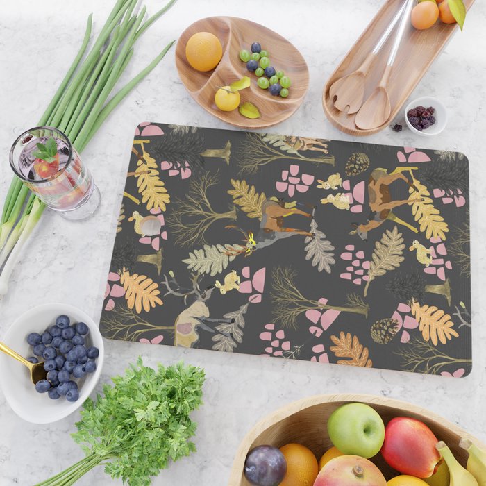 Colorful forest animals F Cutting Board Gallery Image 2