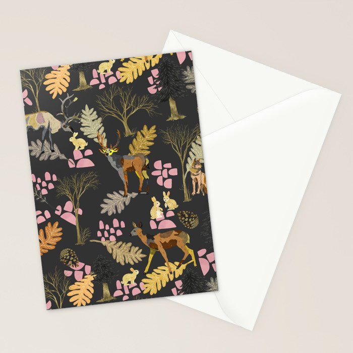 Colorful forest animals F Stationery Card Gallery Image 2