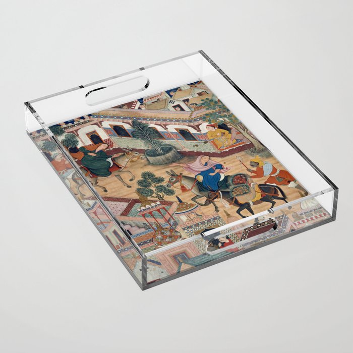 Antique Persian Art Acrylic Tray Gallery Image 1