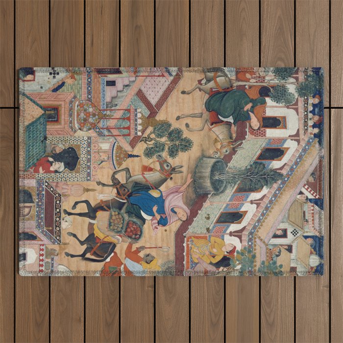 Antique Persian Art Outdoor Rug Gallery Image 1