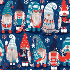 Let it gnome // blue background little Santa's helpers preparing for Christmas neon red classic oxford and pastel blue dressed gnomes Coffee Mug Gallery Image 2