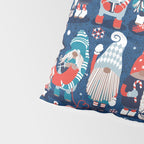 Let it gnome // blue background little Santa's helpers preparing for Christmas neon red classic oxford and pastel blue dressed gnomes Pillow Sham Gallery Image 4