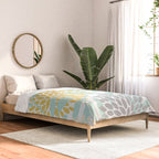 Floral Prints, Leaves and Blooms, Yellow, Gray and Aqua Comforter Gallery Image 2