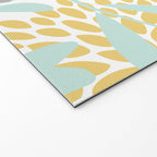 Floral Prints, Leaves and Blooms, Yellow, Gray and Aqua Welcome Mat Gallery Image 2