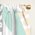 Floral Prints, Leaves and Blooms, Yellow, Gray and Aqua Window Curtain Gallery Image 2