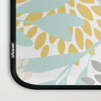 Floral Prints, Leaves and Blooms, Yellow, Gray and Aqua Laptop Sleeve Gallery Image 3