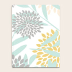 Floral Prints, Leaves and Blooms, Yellow, Gray and Aqua Notebook Gallery Image 4