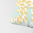 Floral Prints, Leaves and Blooms, Yellow, Gray and Aqua Pillow Sham Gallery Image 4