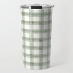 watercolor plaid - sage Travel Mug Gallery Image 1