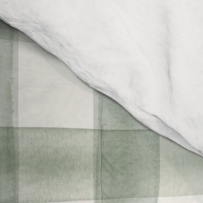watercolor plaid - sage Comforter Gallery Image 4