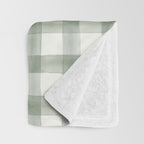 watercolor plaid - sage Throw Blanket Gallery Image 3
