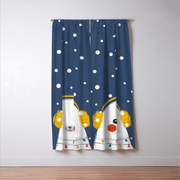 Christmas Baby Seal with fairy lights Window Curtain Gallery Image 3
