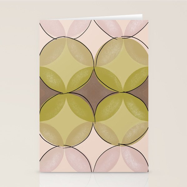 Nuanced echoing circles tell a story in a painterly way with soft muted hues Stationery Card Gallery Image 2