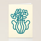 Abstract Minimalist Flowers in Blue Vase Stationery Card Gallery Image 2