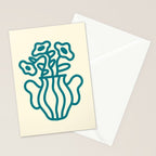 Abstract Minimalist Flowers in Blue Vase Stationery Card Gallery Image 2