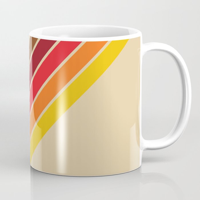 Papaow - Classic 70s Vintage Style Retro Summer Stripes Coffee Mug Gallery Image 1