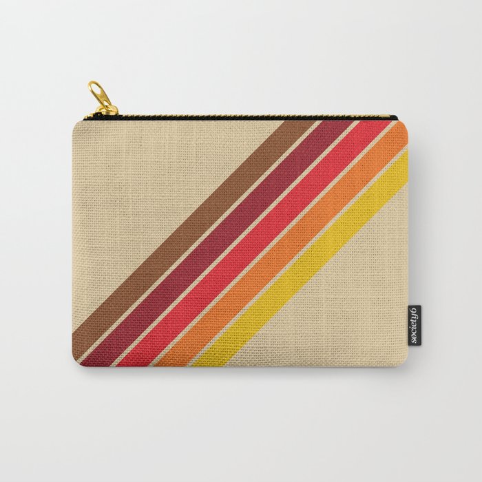 Papaow - Classic 70s Vintage Style Retro Summer Stripes Carry All Pouch Gallery Image 1