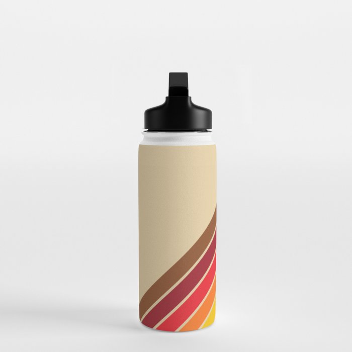 Papaow - Classic 70s Vintage Style Retro Summer Stripes Water Bottle Gallery Image 3