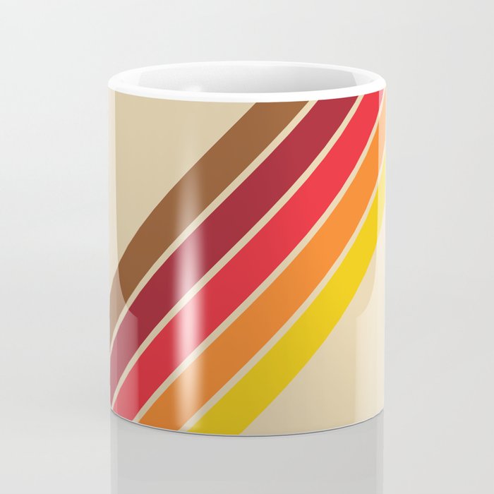 Papaow - Classic 70s Vintage Style Retro Summer Stripes Coffee Mug Gallery Image 4
