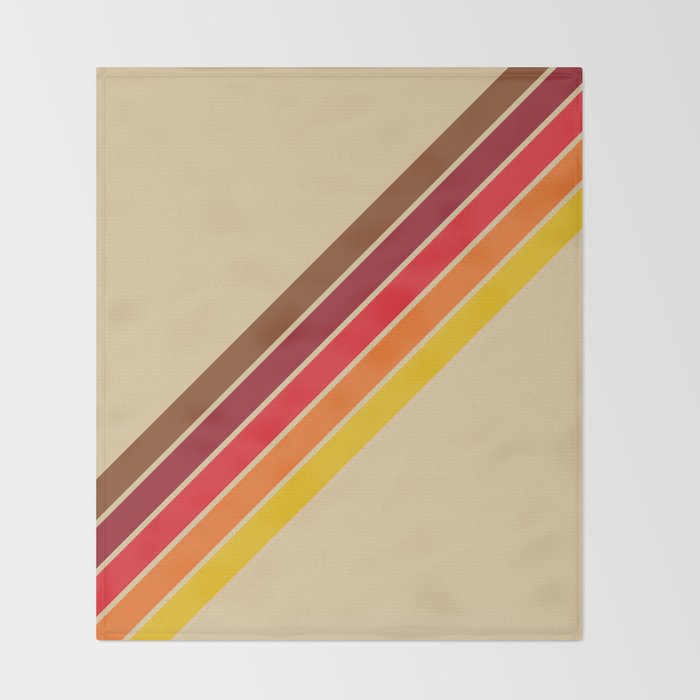 Papaow - Classic 70s Vintage Style Retro Summer Stripes Throw Blanket Gallery Image 2