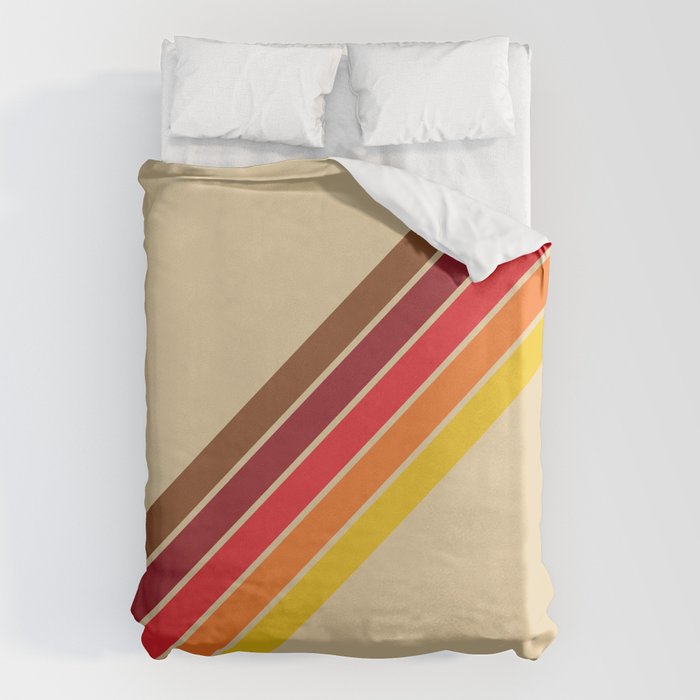 Papaow - Classic 70s Vintage Style Retro Summer Stripes Duvet Cover Gallery Image 6