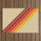 Papaow - Classic 70s Vintage Style Retro Summer Stripes Outdoor Rug Gallery Image 1