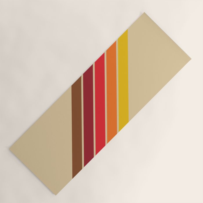 Papaow - Classic 70s Vintage Style Retro Summer Stripes Yoga Mat Gallery Image 1