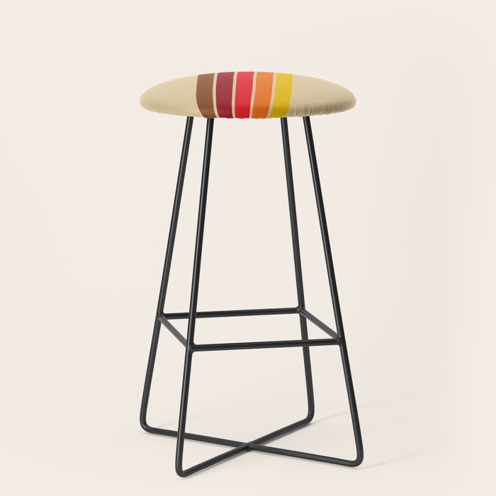 Papaow - Classic 70s Vintage Style Retro Summer Stripes Stool Gallery Image 1