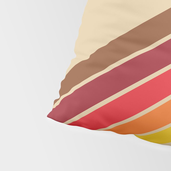 Papaow - Classic 70s Vintage Style Retro Summer Stripes Pillow Sham Gallery Image 4