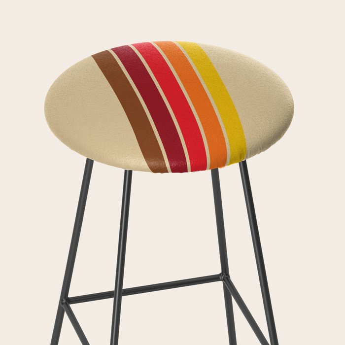 Papaow - Classic 70s Vintage Style Retro Summer Stripes Stool Gallery Image 2
