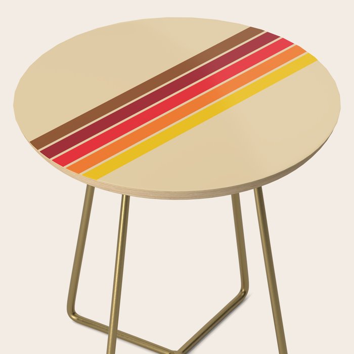 Papaow - Classic 70s Vintage Style Retro Summer Stripes Side Table Gallery Image 2