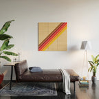 Papaow - Classic 70s Vintage Style Retro Summer Stripes Wood Wall Art Gallery Image 2