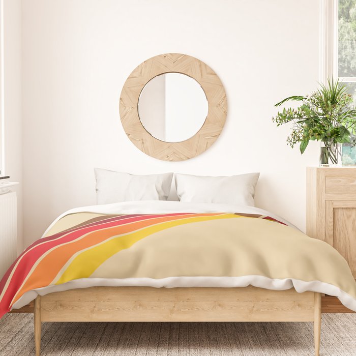 Papaow - Classic 70s Vintage Style Retro Summer Stripes Duvet Cover Gallery Image 3