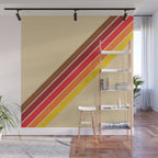 Papaow - Classic 70s Vintage Style Retro Summer Stripes Wall Mural Gallery Image 1