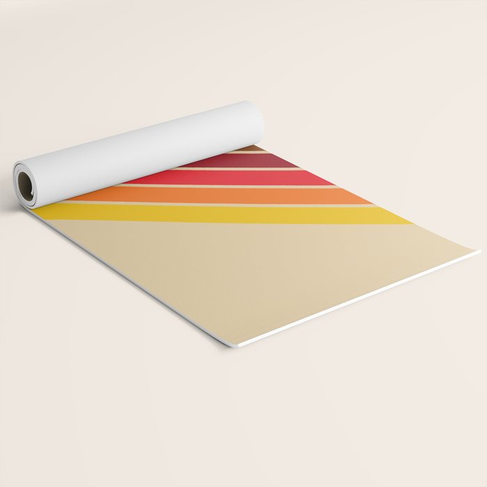 Papaow - Classic 70s Vintage Style Retro Summer Stripes Yoga Mat Gallery Image 2