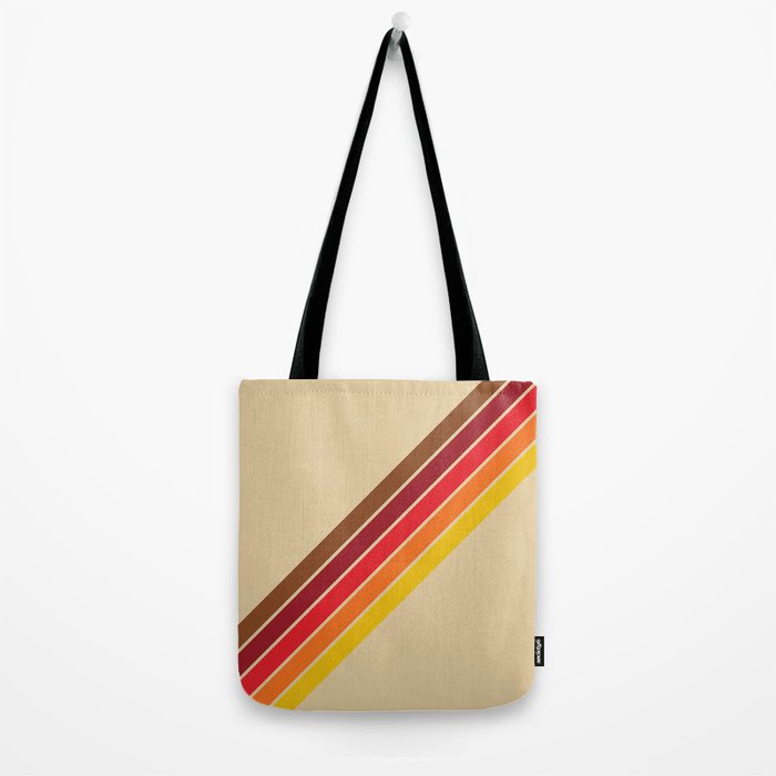 Papaow - Classic 70s Vintage Style Retro Summer Stripes Tote Bag Gallery Image 2