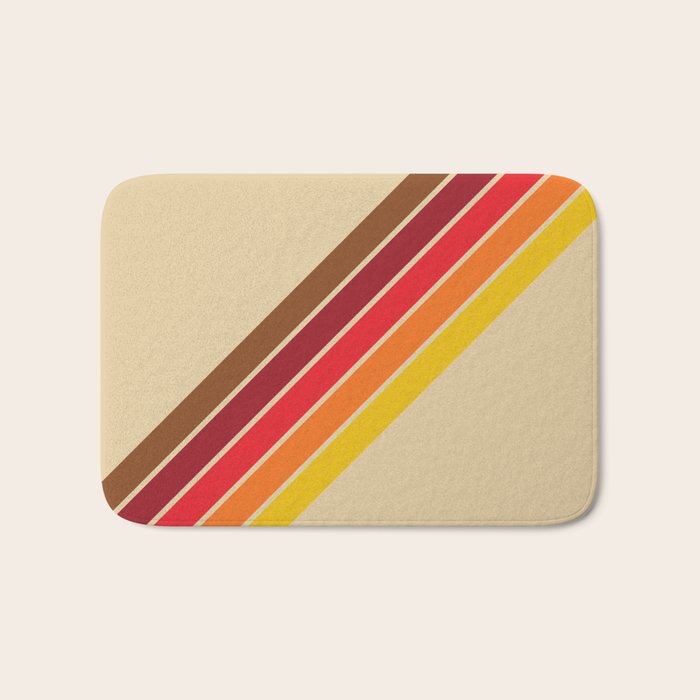 Papaow - Classic 70s Vintage Style Retro Summer Stripes Bath Mat Gallery Image 1