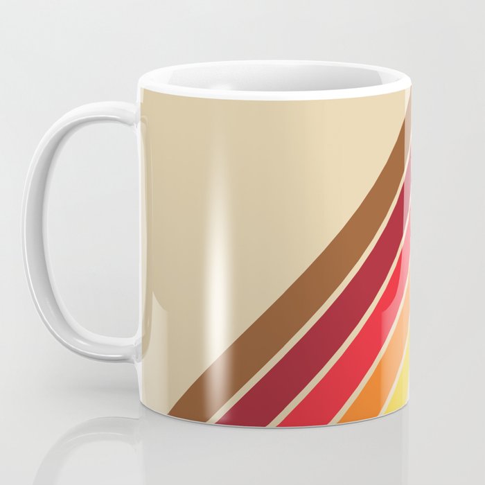 Papaow - Classic 70s Vintage Style Retro Summer Stripes Coffee Mug Gallery Image 3