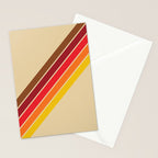 Papaow - Classic 70s Vintage Style Retro Summer Stripes Stationery Card Gallery Image 2