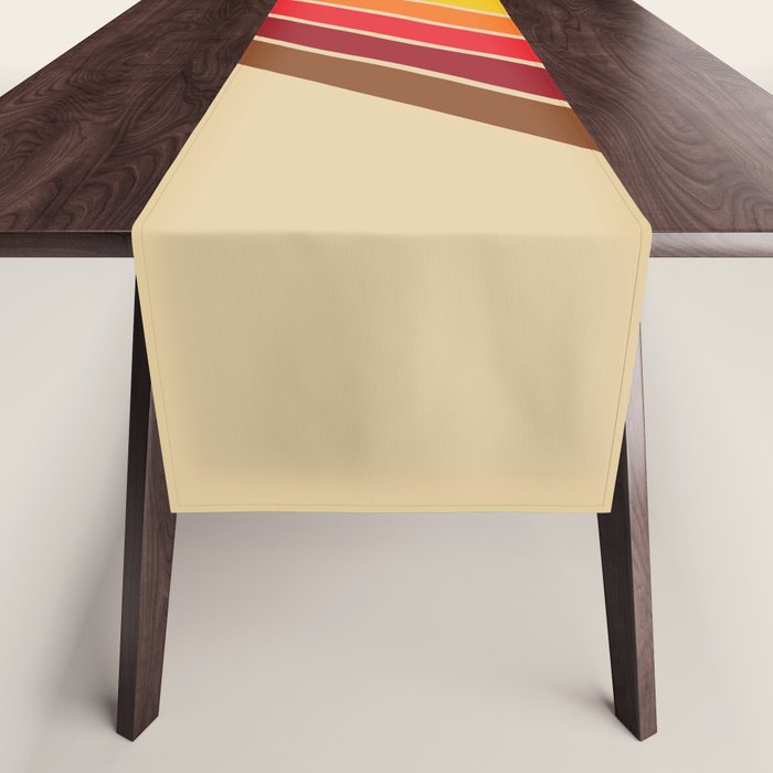 Papaow - Classic 70s Vintage Style Retro Summer Stripes Table Runner Gallery Image 1