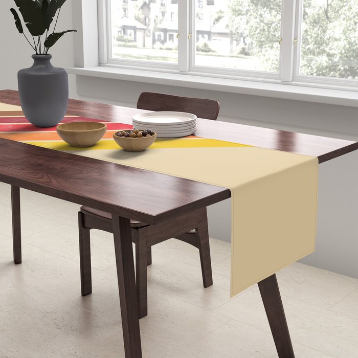 Papaow - Classic 70s Vintage Style Retro Summer Stripes Table Runner Gallery Image 2