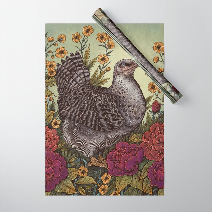 Rose Hen Wrapping Paper Gallery Image 1