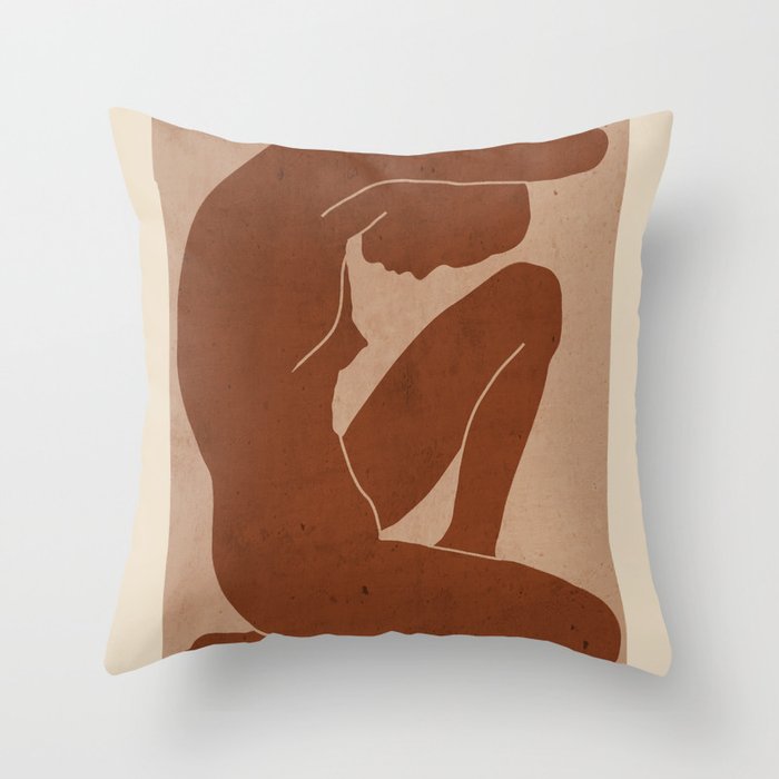 Abstract Nude Art Throw Pillow Gallery Image 1