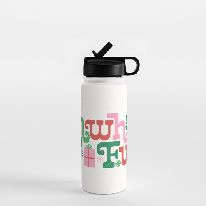 Oh What Fun - Red and Green Water Bottle Gallery Image 1